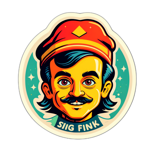 Nostalgischer Sigi Fink Aufkleber
