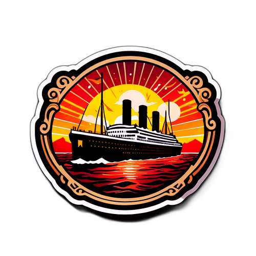 Titanic Sunset Art Sticker