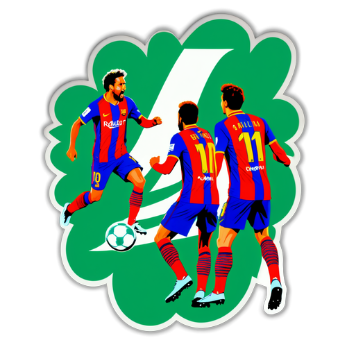 Sticker van een spannend moment in de wedstrijd Barcelona – Betis tijdens de Coupe du Roi