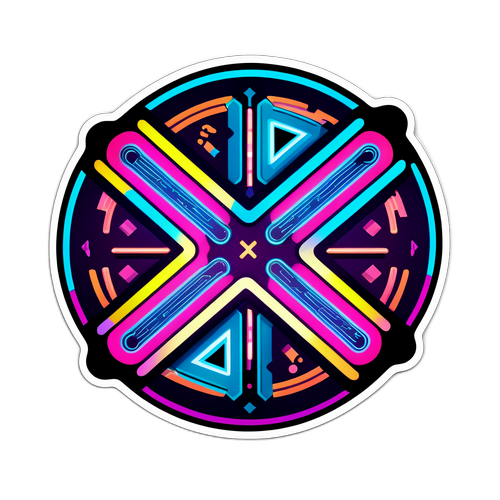 Toekomstige sticker met neon 'X'