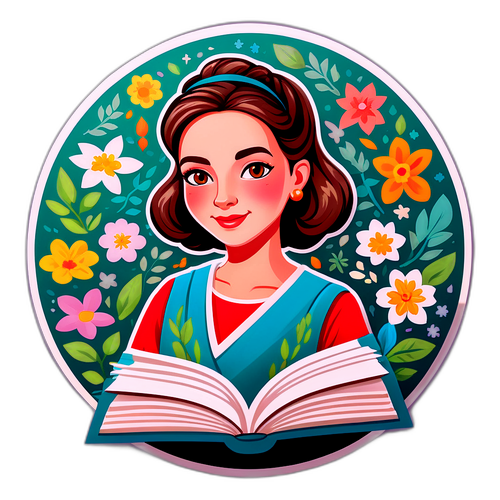 Sticker Nancy Guthrie dengan Buku Terbuka