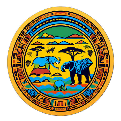 Kulturell klistermärke som representerar Tanzania