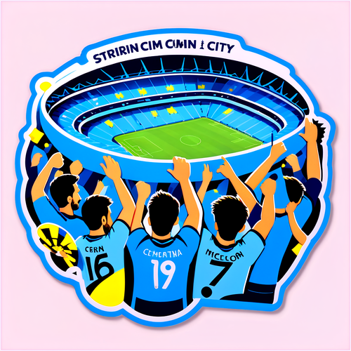 Designové nálepky pro Man City se stadionem a fanoušky