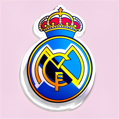 Illustration des Real Madrid-Logos in Blau und Weiß