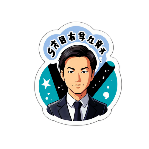 ビジネスアドバイスと名言に基づいたシン・フジタテーマのステッカー