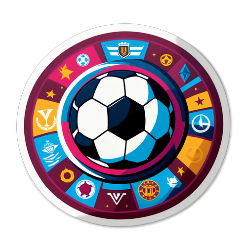 Sticker de Balón de Fútbol Estilizado
