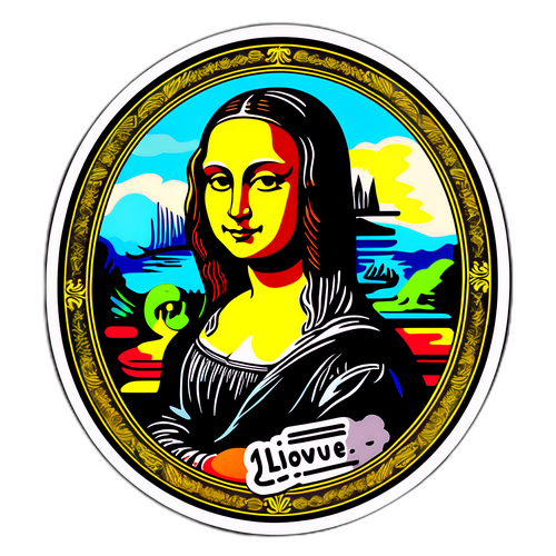 Louvre matrica: Mona Lisa modern stílusban