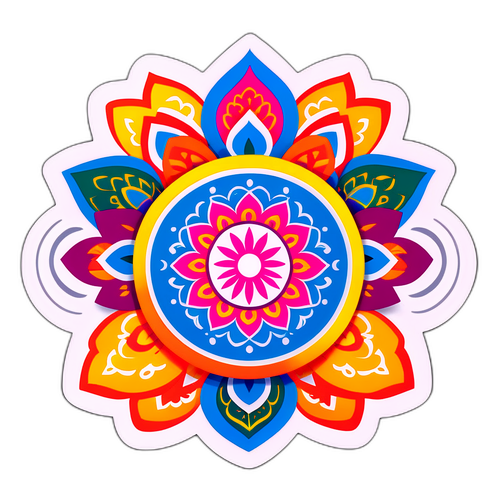 रंगीन गुजराती विरासत स्टिकर