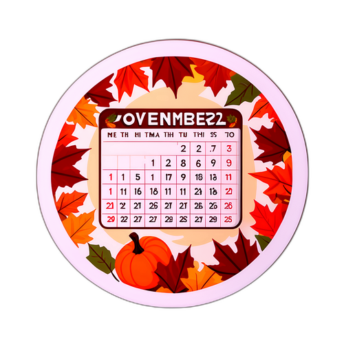 Desain Halaman Kalender Vintage dengan Tema Musim Gugur