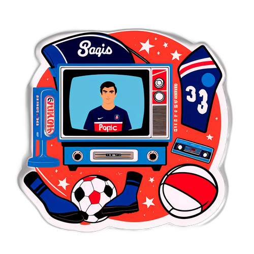 טלוויזיית רטרו עם משחק PSG