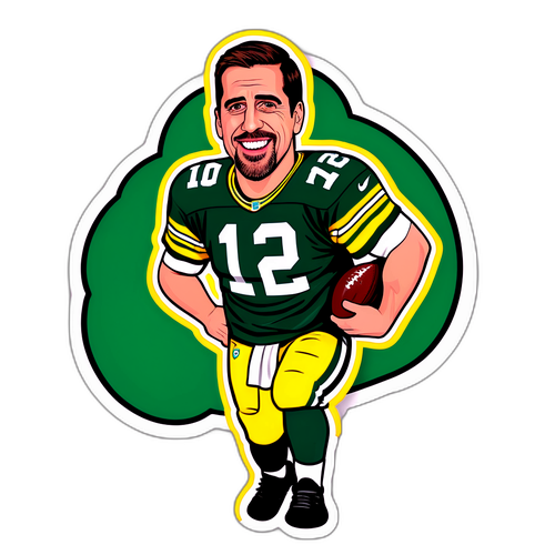 Playful Aaron Rodgers Caricature Sticker