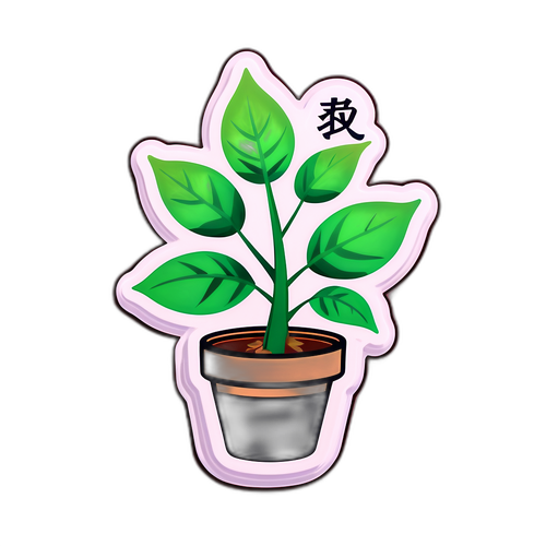 成長の象徴の植物のステッカー