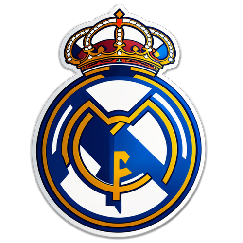 Glamorøs Minimalisme: Real Madrids Ikoniske Crest med Gullfolie!