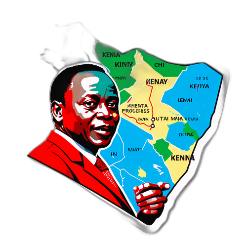 Sticker ya Uhuru Kenyatta na Ramani ya Kenya