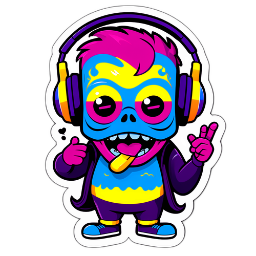 मज़ेदार मॉन्स्टर जो सुन रहा है संगीत