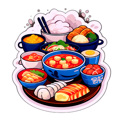 温かい料理のテーブル