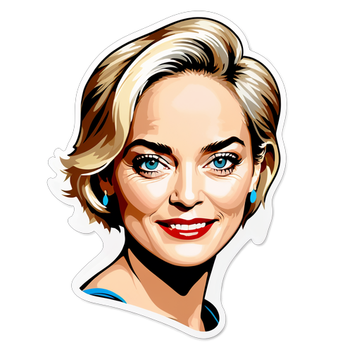 Sharon Stone w Pełnym Blasku: Ikona Urody na Twojej Naklejce!