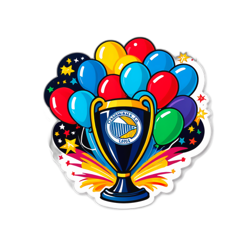 מדבקה חגיגית עם בלונים וזיקוקים בליגת האלופות