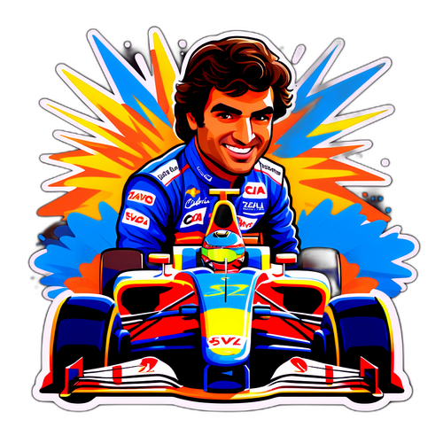 Makukulay na Racing Sticker para kay Carlos Sainz