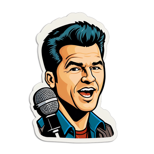 Retro sticker med Brad Arnolds navn og mikrofon
