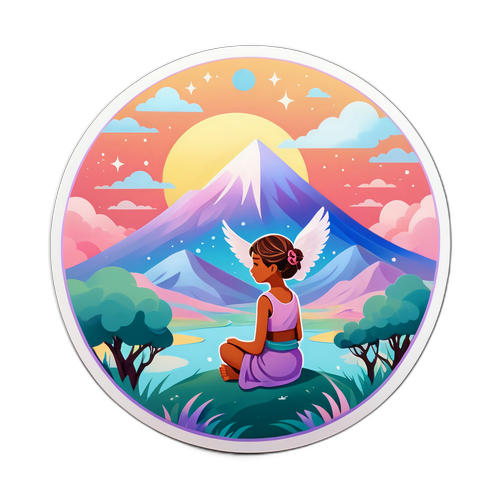 Autocollant rêveur de Cléo à l'aube