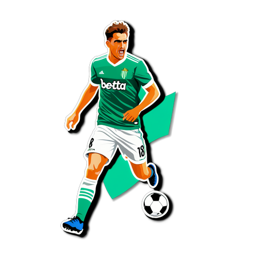Aufregender Sticker des Fußballspiels Betis gegen Valencia