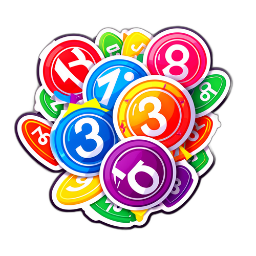 Adesivo Colorido Celebrando Sorteios de Loteria