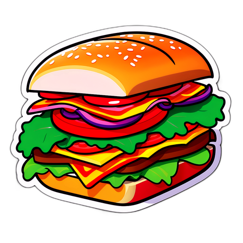 Stiker Sandwich BLT Kesra Menyenangkan