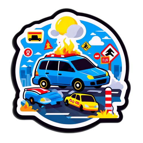 交通事故教育主題貼紙