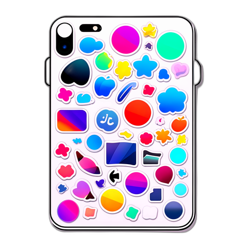 Klistermärke med iPhone 17-färger i transparent utseende