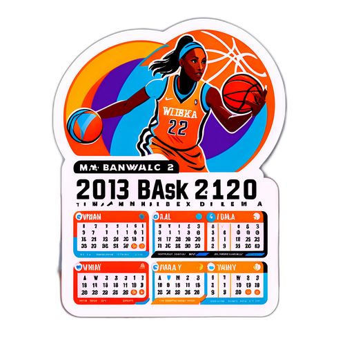 Stylish na Sticker ng WNBA Schedule