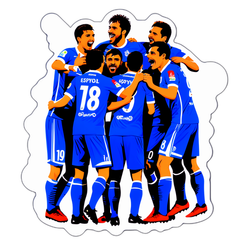 Espanyol Piłkarze Świętujący Zwycięstwo