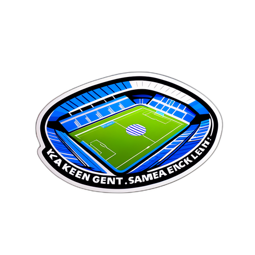 Sticker voor KAA Gent met het stadion in avondsetting