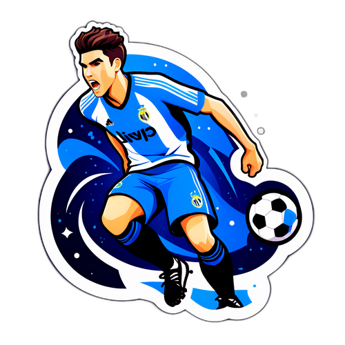 Autocollant stylisé de Luca Zidane en action