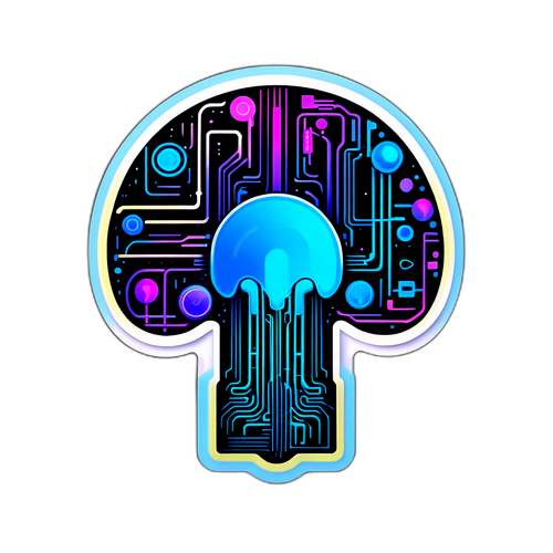 Futuristisk AI-tema klistremerke med abstrakte former