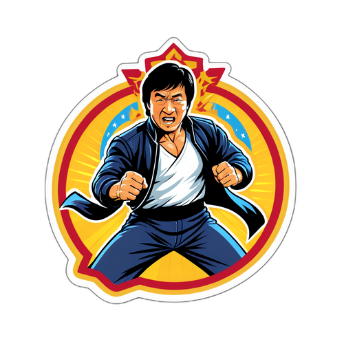 Наклейка з персонажем, що бореться за справедливість