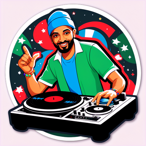 DJ Mehdi : La Légende de la Fête ! Découvrez le Sticker Éclatant qui Fait Vibrer les Platines !