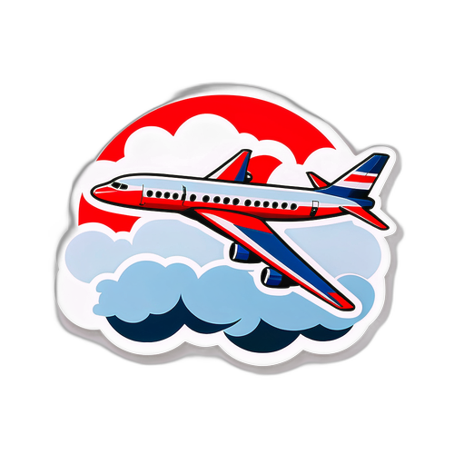 Aéronef stylisé en vol avec des nuages