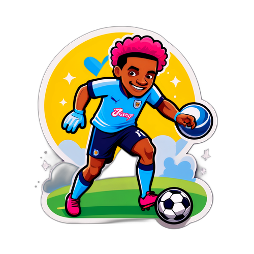 Sticker ya Kusisimua ya Mchezo wa Soka