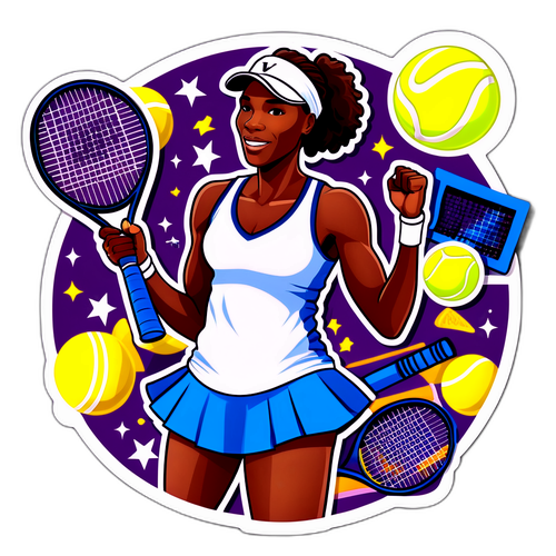 Charmig klistermärke av Venus Williams