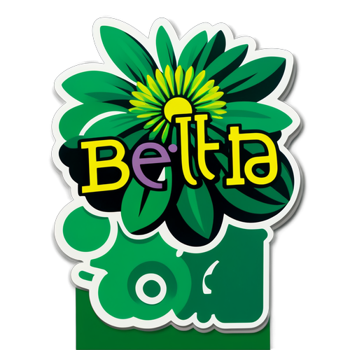 Um adesivo que combina arte contemporânea e a palavra "Betis" em um design ousado