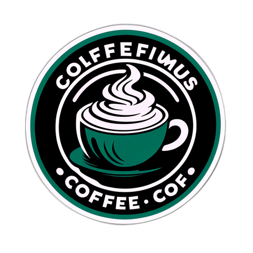 Stylized Sticker ng Kilalang Tindahan ng Kape