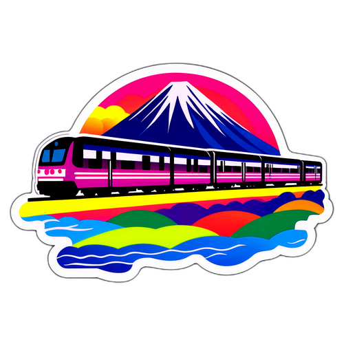 色彩豊かな風景とサイキョウラインの電車のデザイン