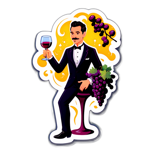 Charmanter Aufkleber mit Víctor Valdepeñas