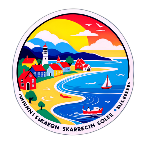 Farverig Skagen Inspirometerende Klistermærke