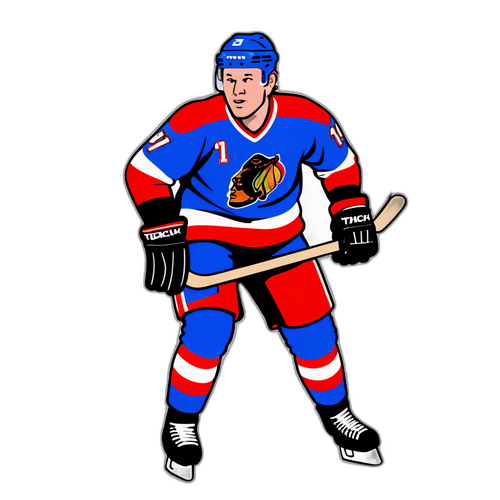 Retro-sticker av Keith Tkachuk i actionpose