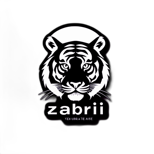 Minimalistische Tijger Silhouet Sticker