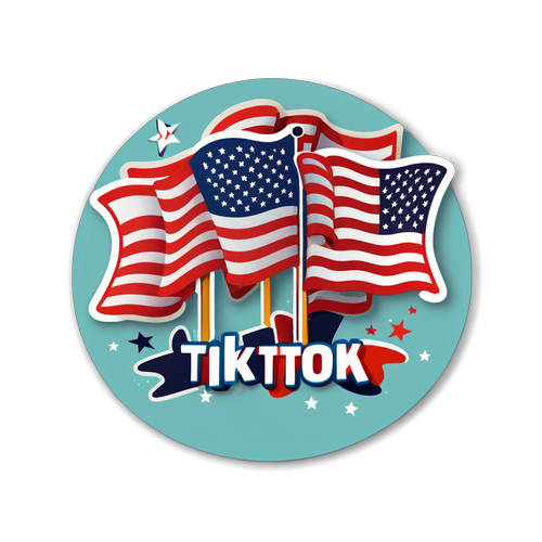 Stylisierte TikTok-Logo mit amerikanischen Flaggen