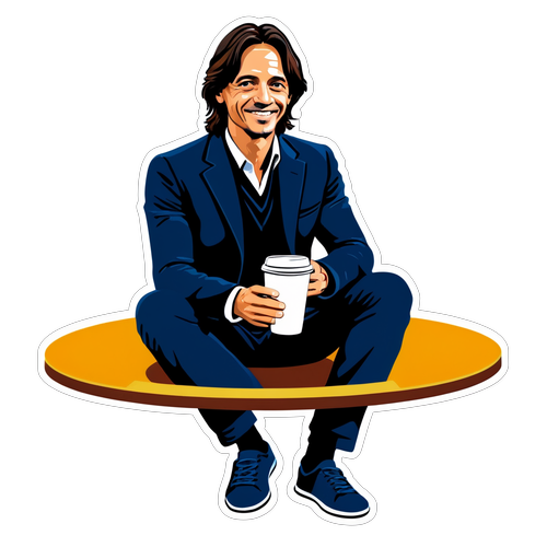Inzaghi a kávézóasztal mögött