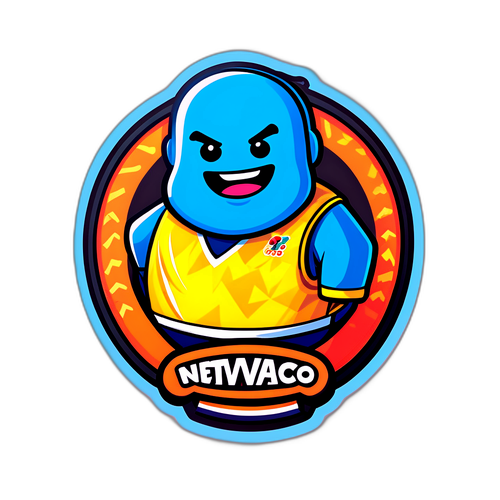 Um adesivo divertido do NetVasco chamando os torcedores para se reunirem para um jogo.